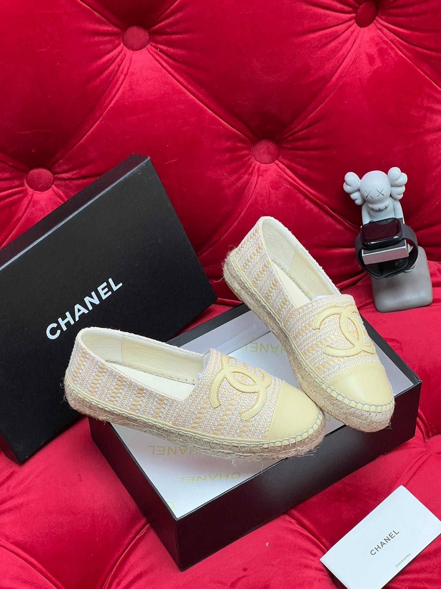 WOVEN LOAFERS IN DARK CREAM FABRIC - 34