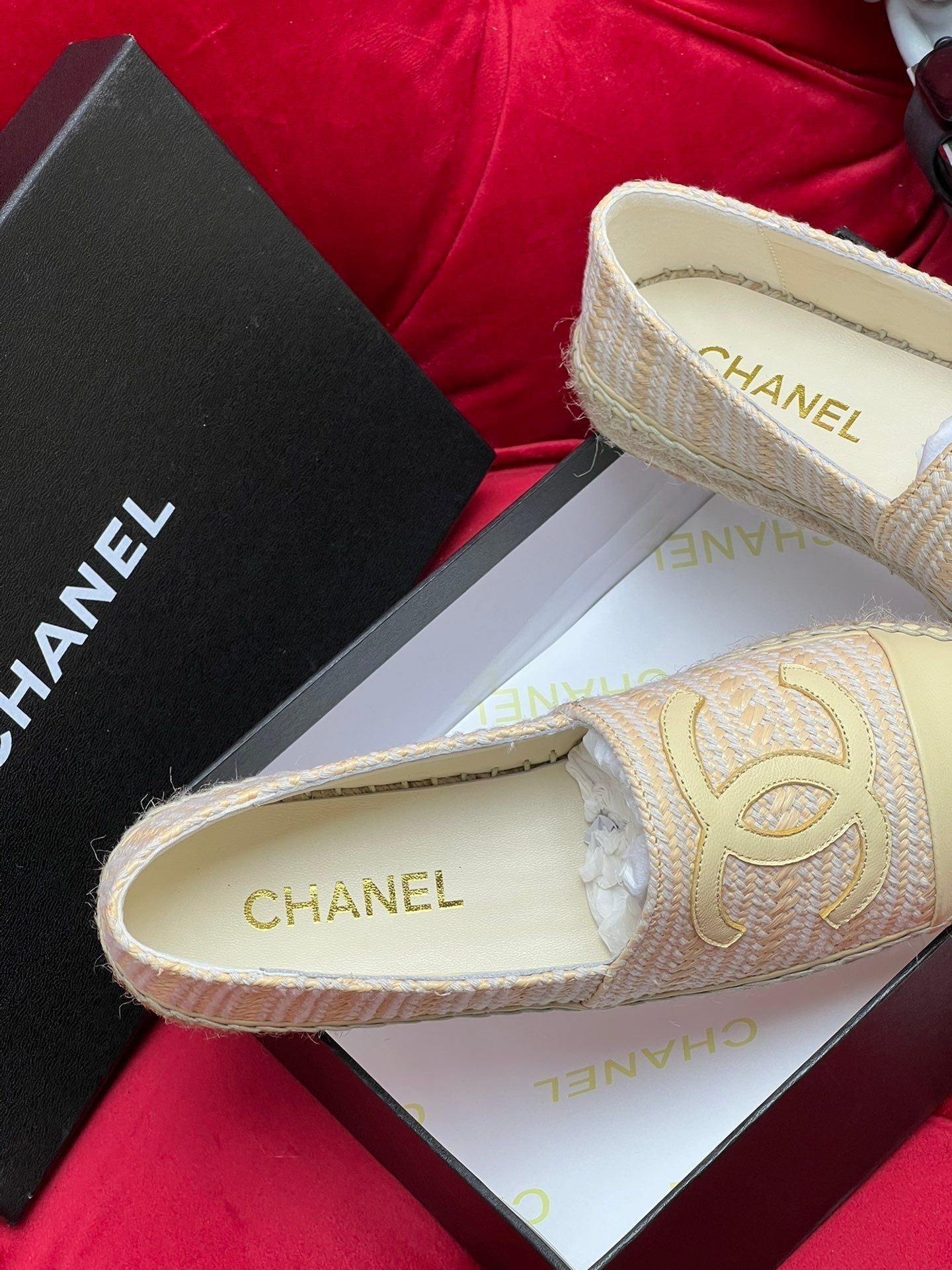 WOVEN LOAFERS IN DARK CREAM FABRIC - 34