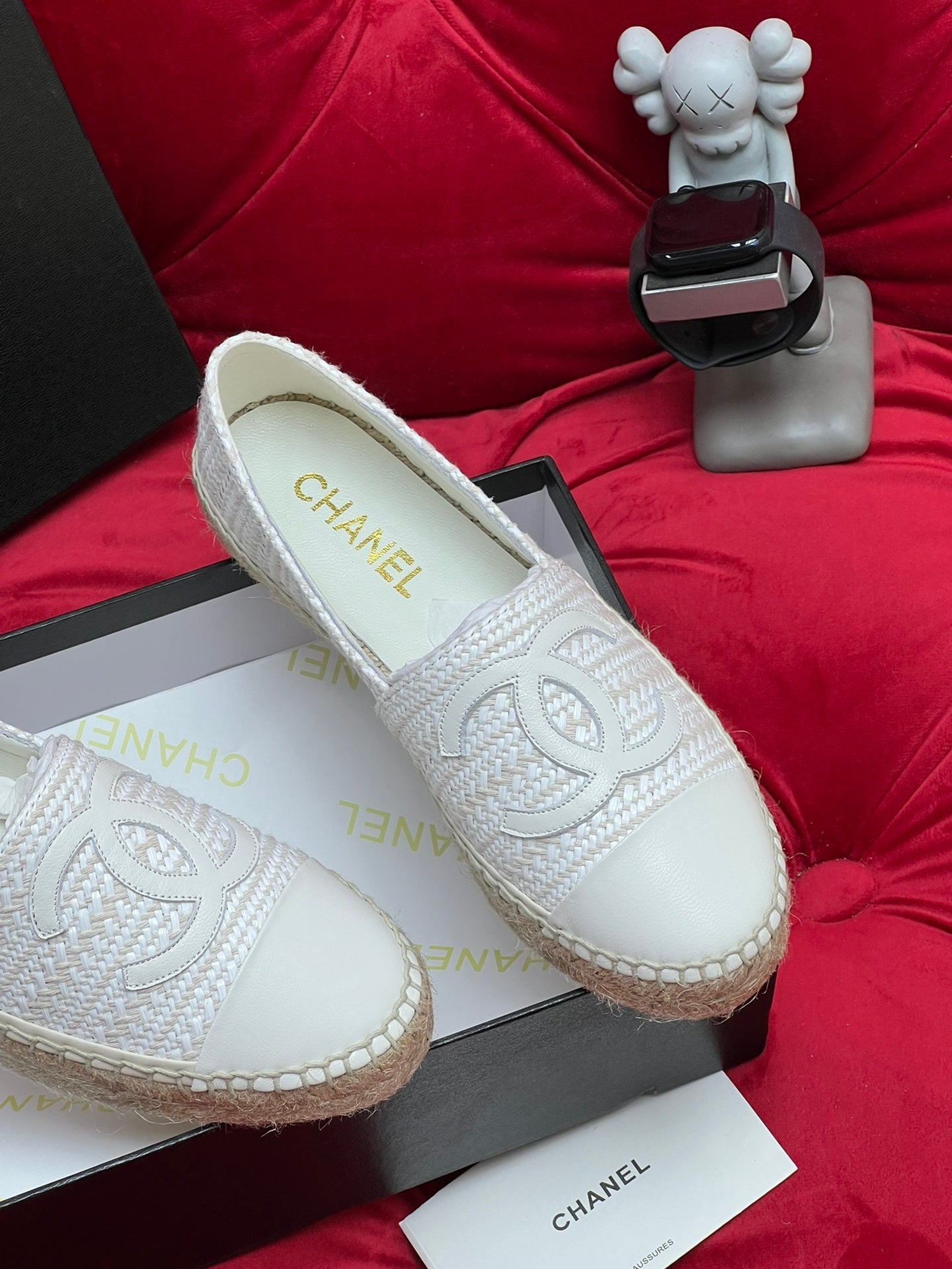 WOVEN LOAFERS IN WHITE FABRIC - 34