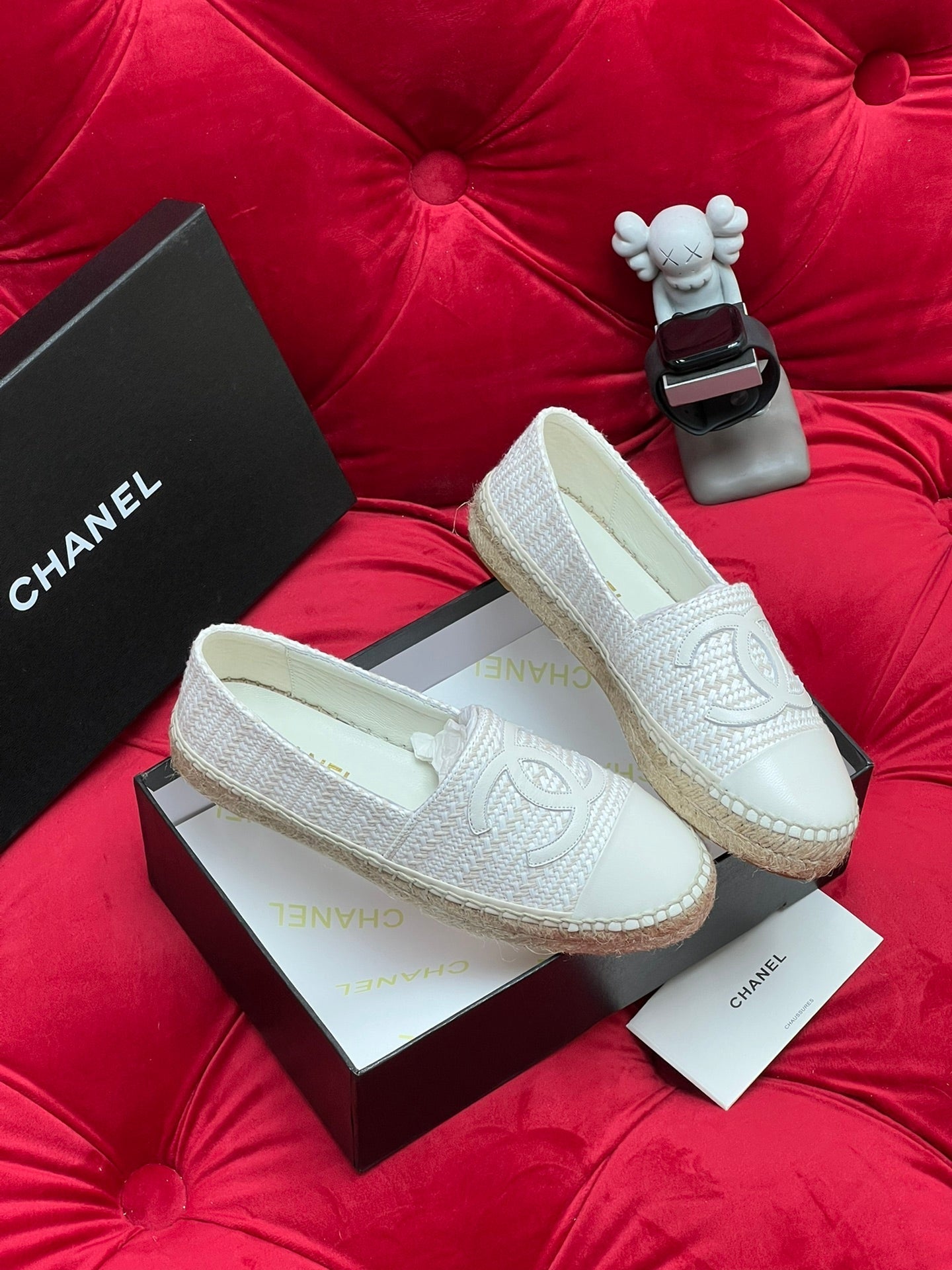 WOVEN LOAFERS IN WHITE FABRIC - 34