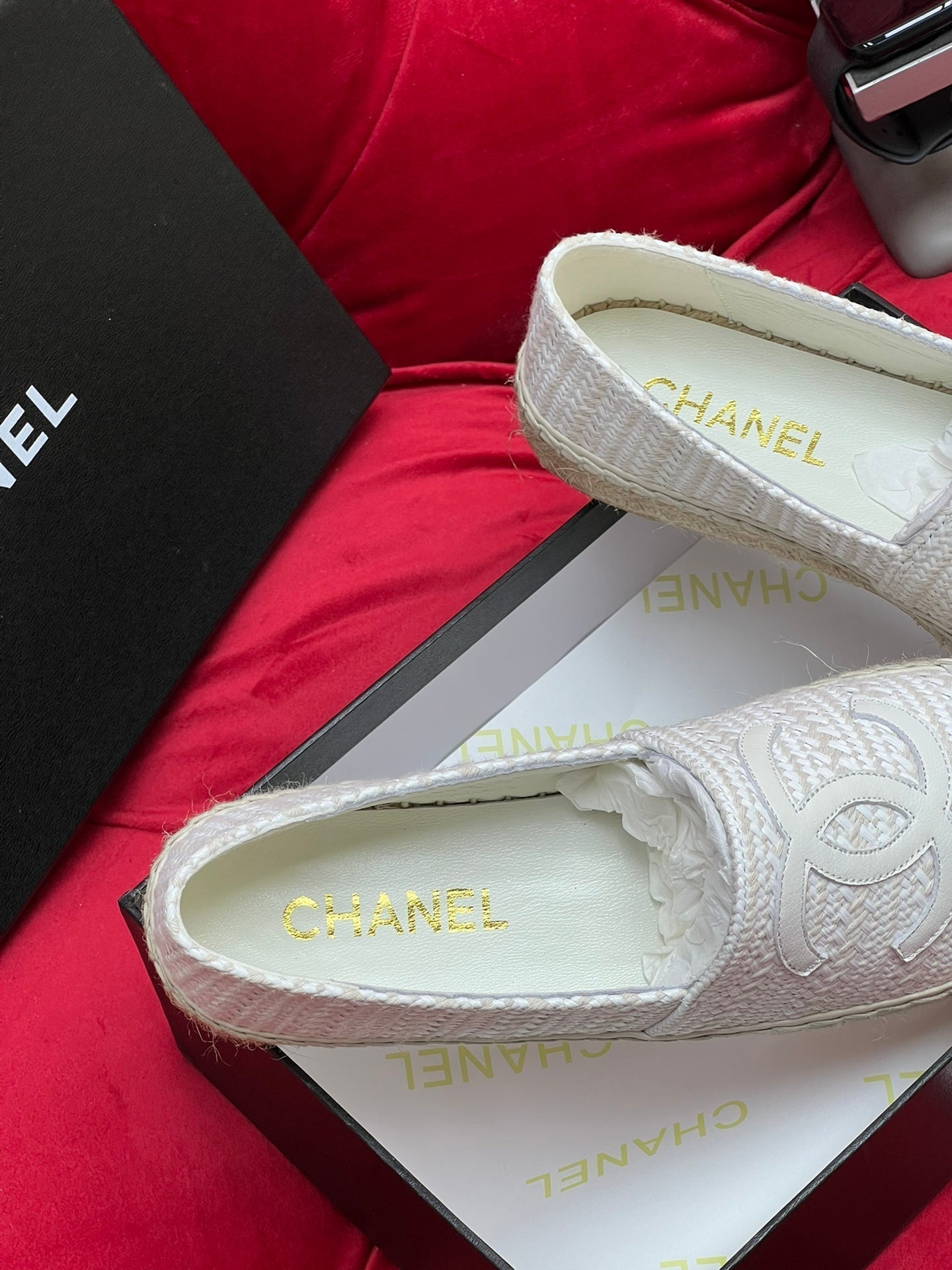 WOVEN LOAFERS IN WHITE FABRIC - 34