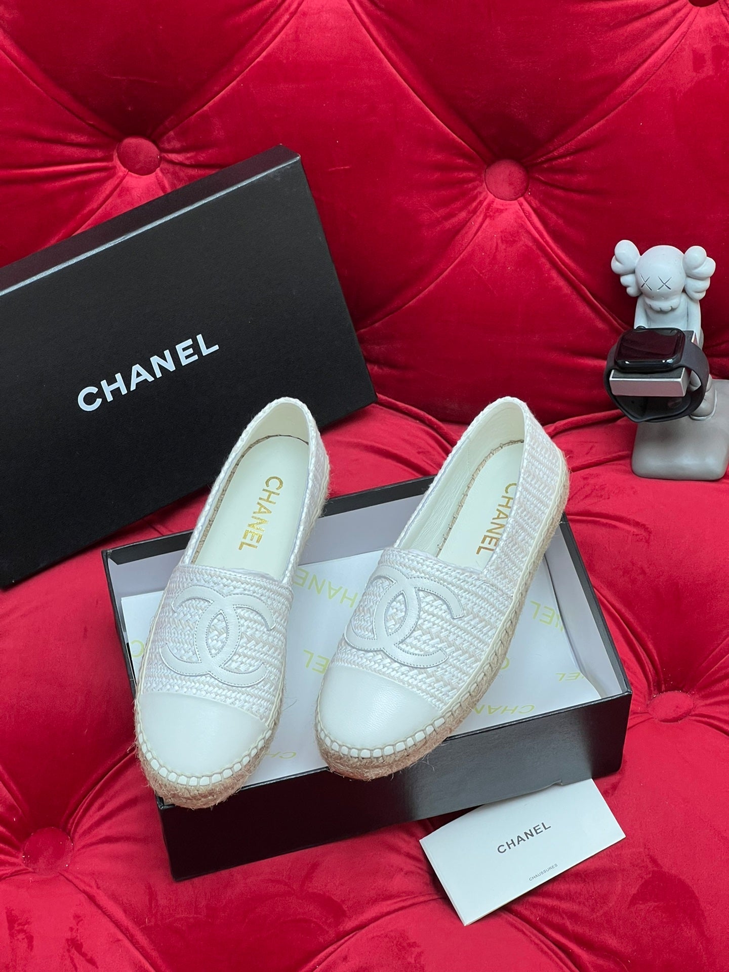 WOVEN LOAFERS IN WHITE FABRIC - 34
