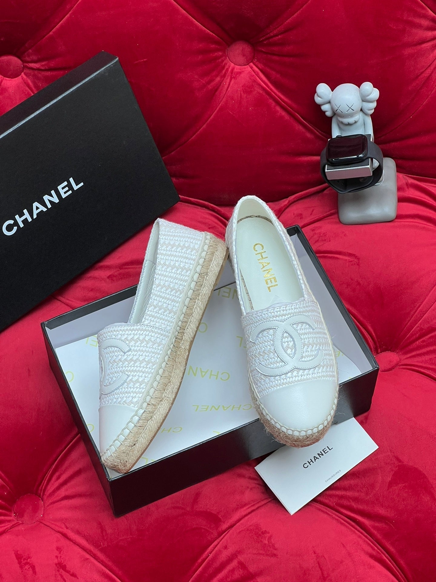 WOVEN LOAFERS IN WHITE FABRIC - 34