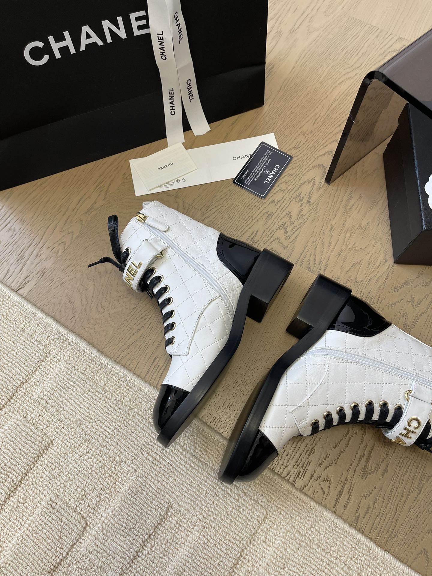ALPHABET MARTIN BOOTS IN WHITE LAMBSKIN - 35