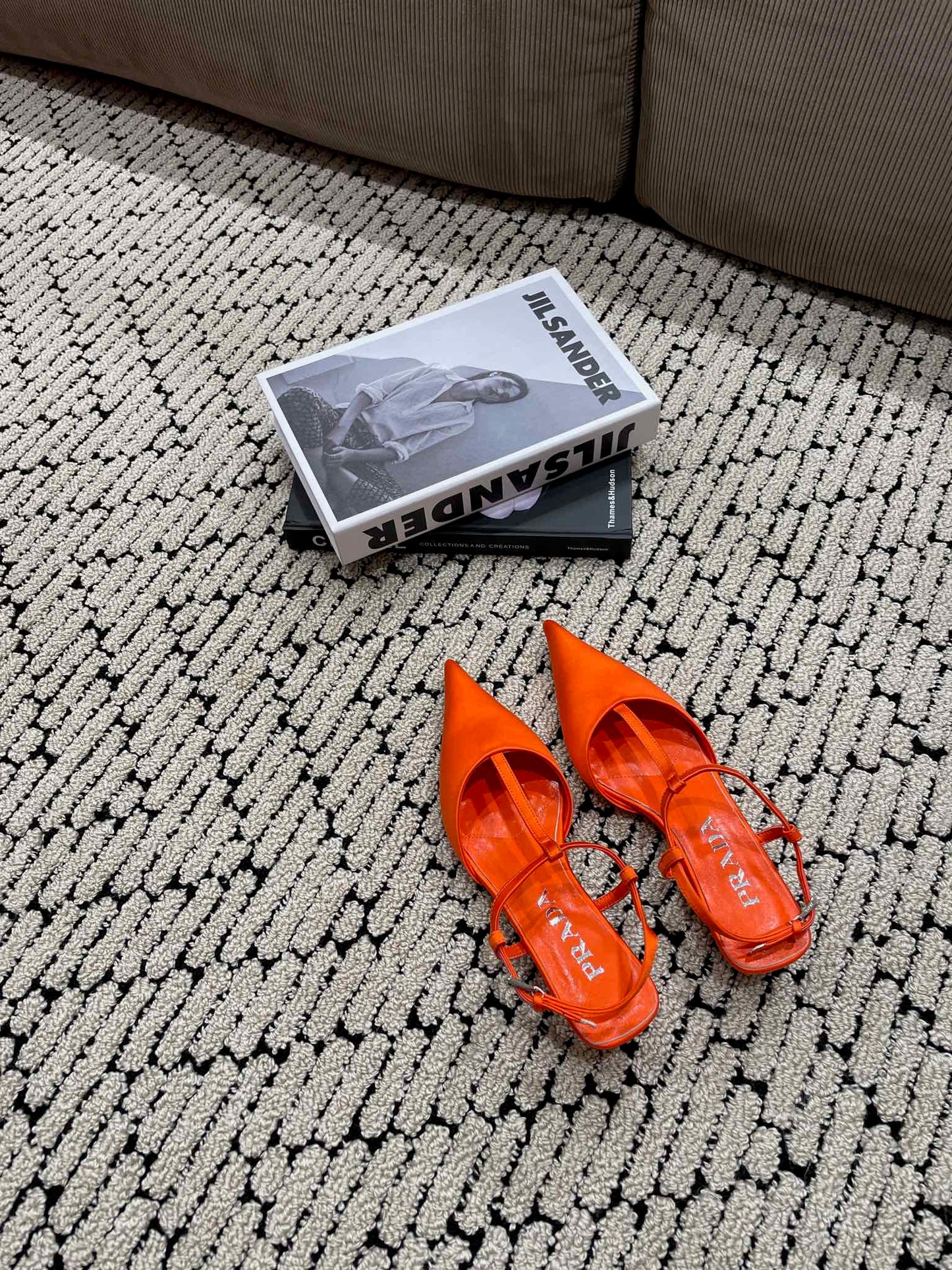 PRA SATIN SLINGBACK PUMPS BRIGHT ORANGE - 35