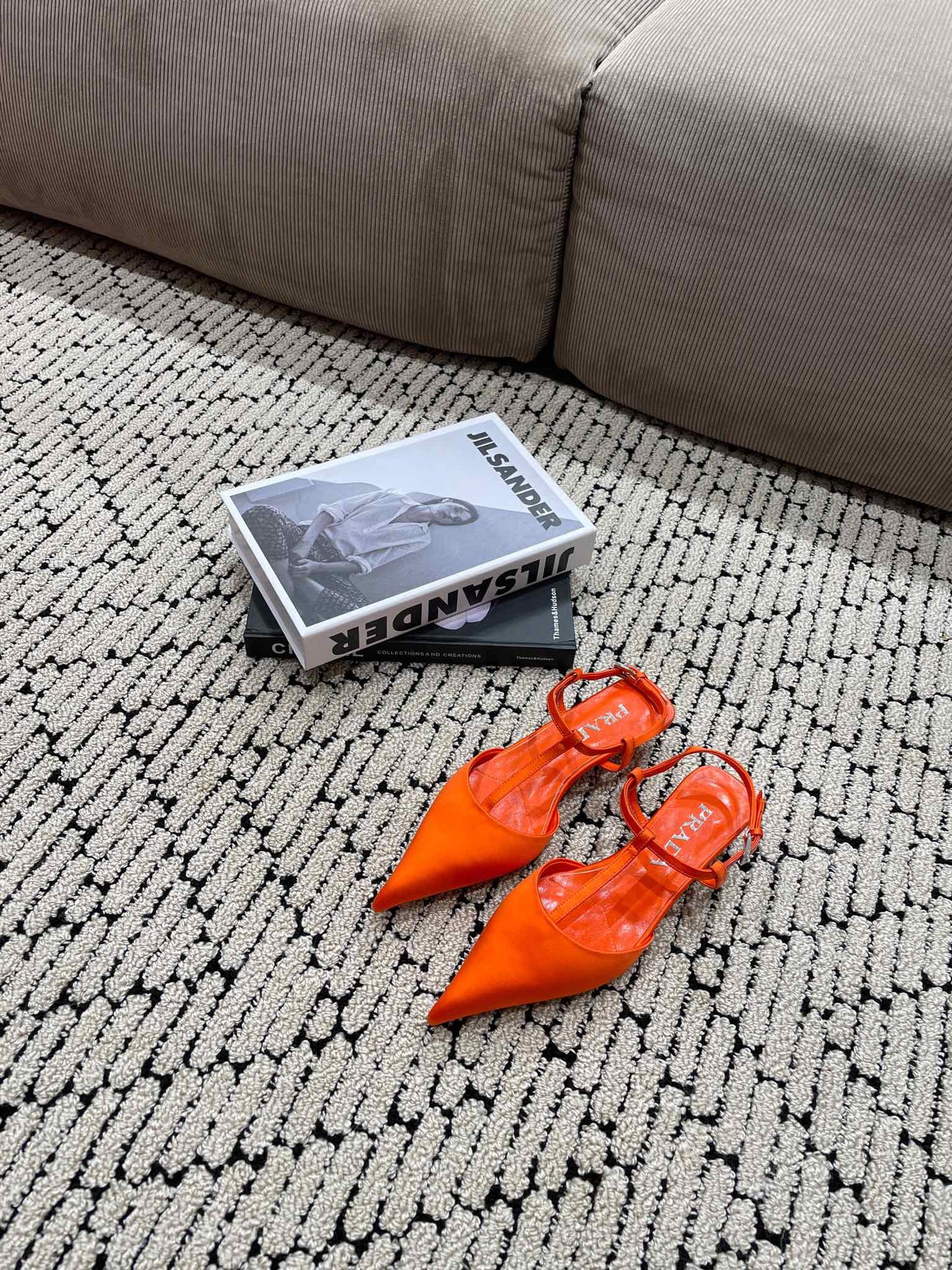 PRA SATIN SLINGBACK PUMPS BRIGHT ORANGE - 35