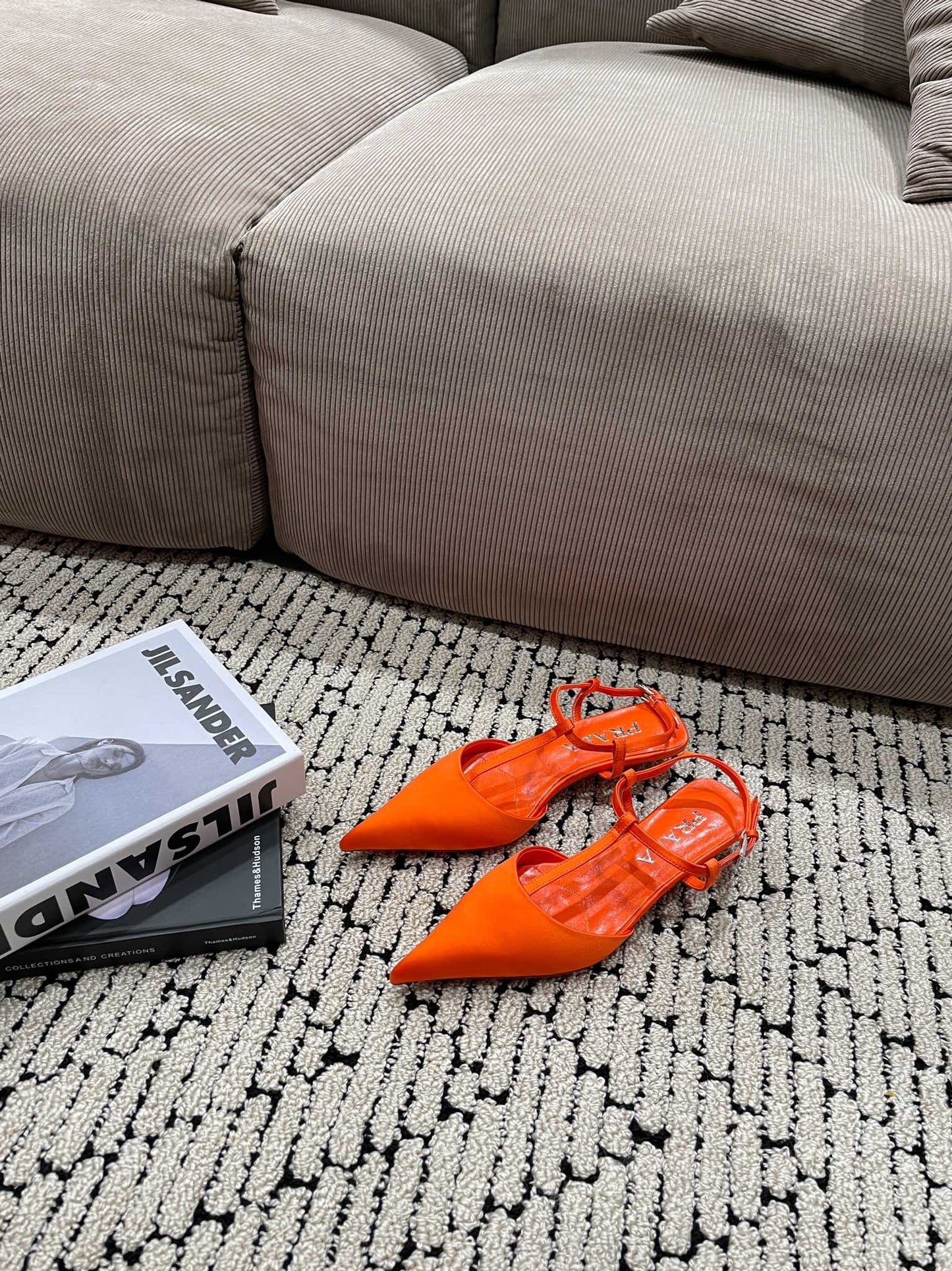 PRA SATIN SLINGBACK PUMPS BRIGHT ORANGE - 35