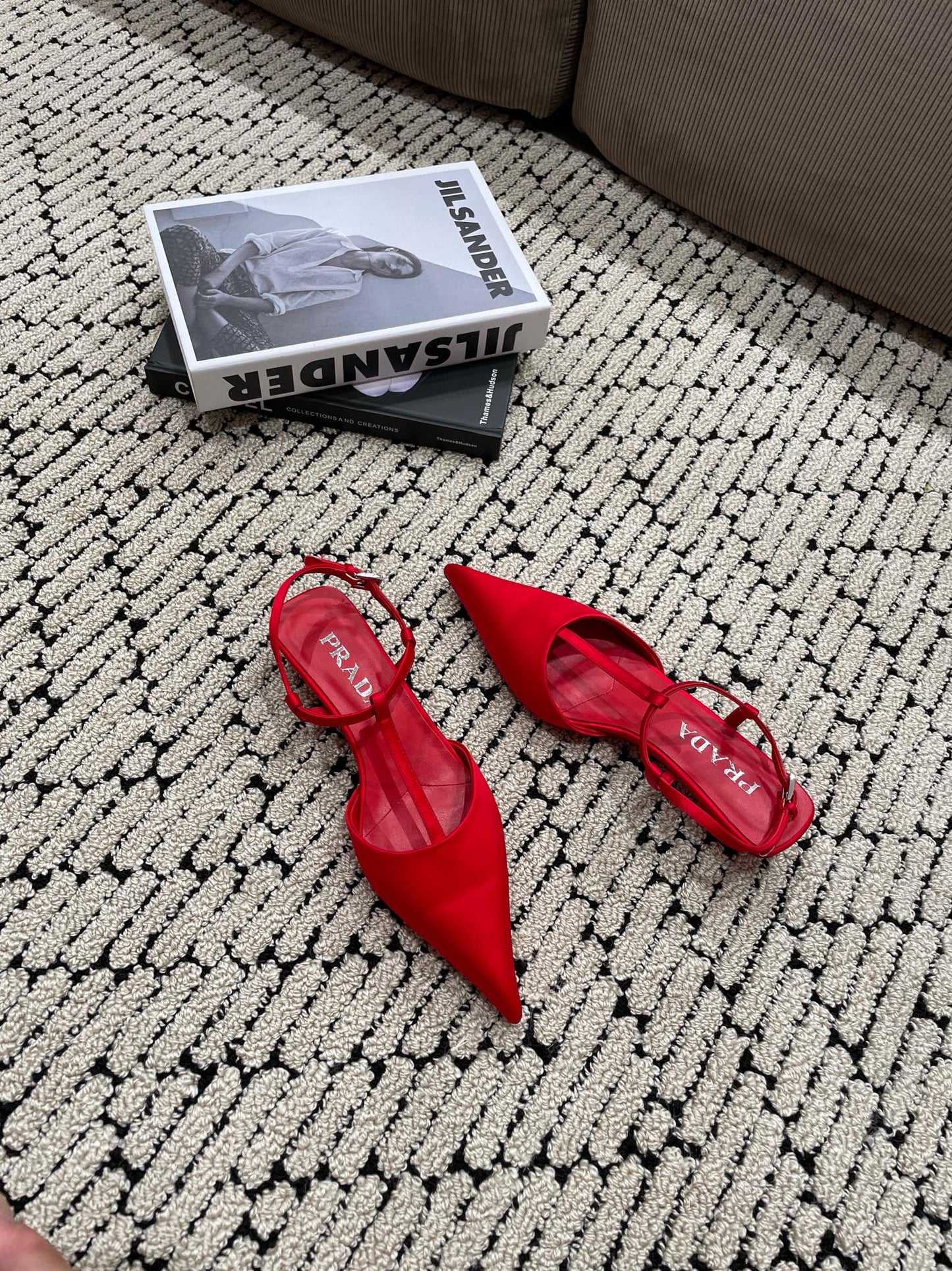 PRA SATIN SLINGBACK PUMPS CRIMSON - 35