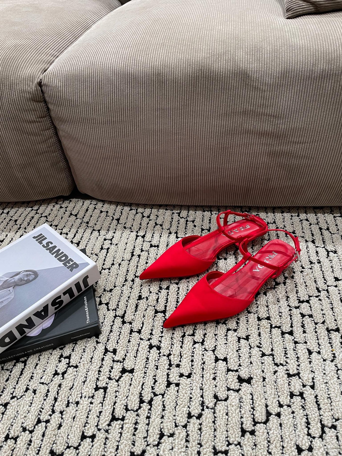 PRA SATIN SLINGBACK PUMPS CRIMSON - 35