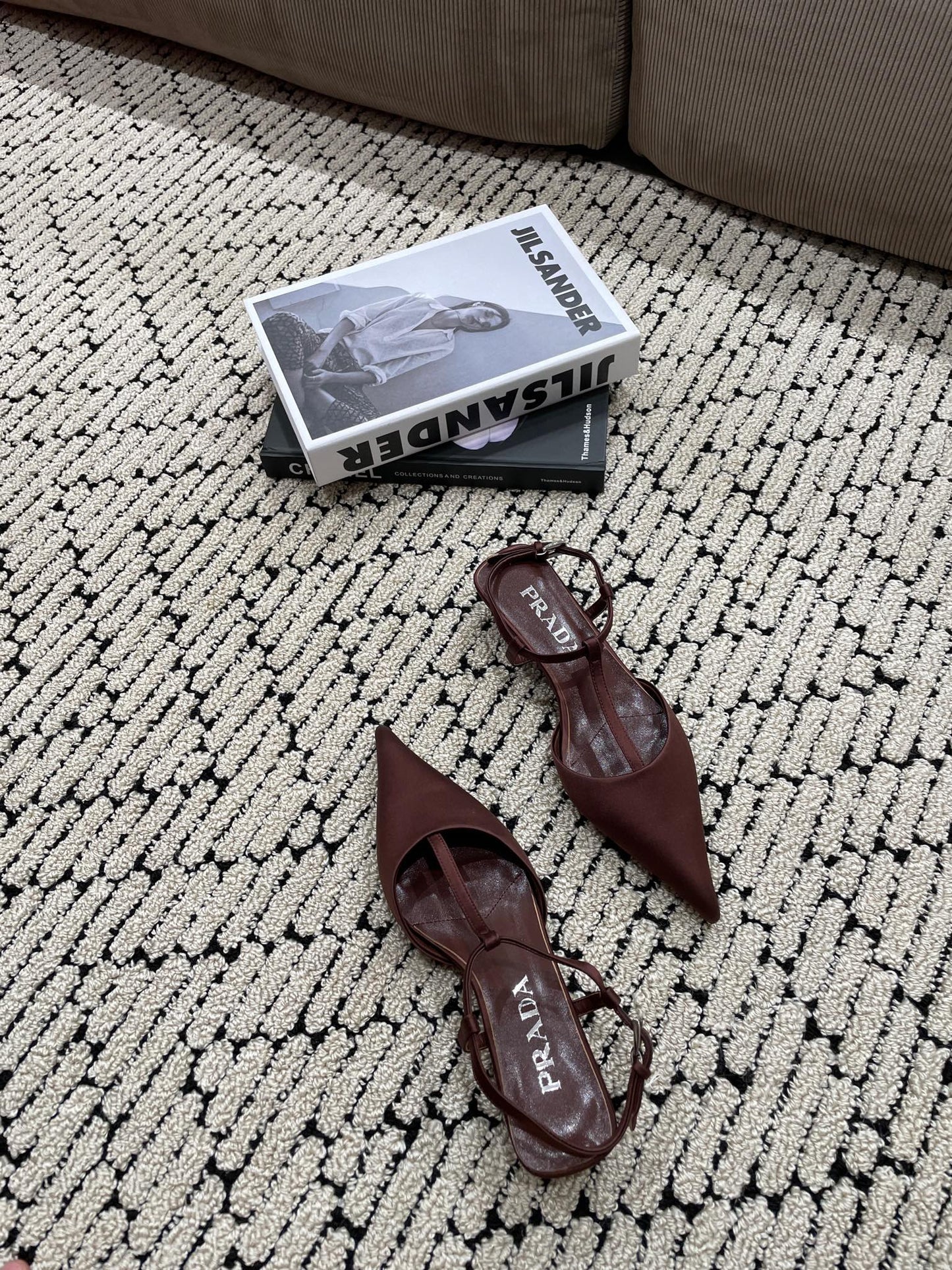 PRA SATIN SLINGBACK PUMPS CHOCOLATE - 35
