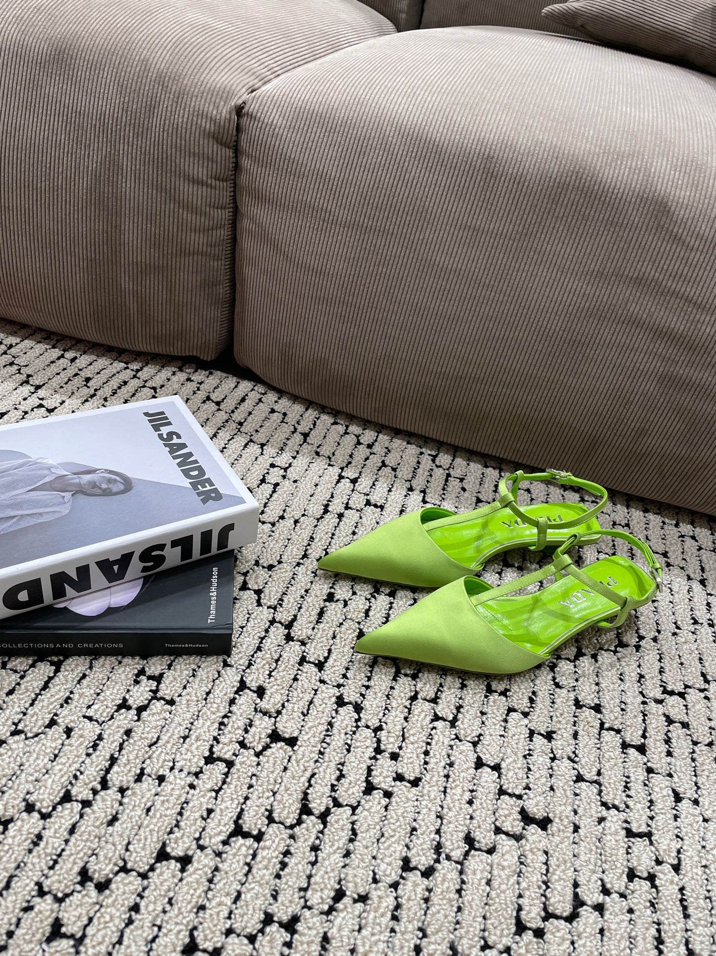 PRA SATIN SLINGBACK PUMPS CHARTREUSE - 35