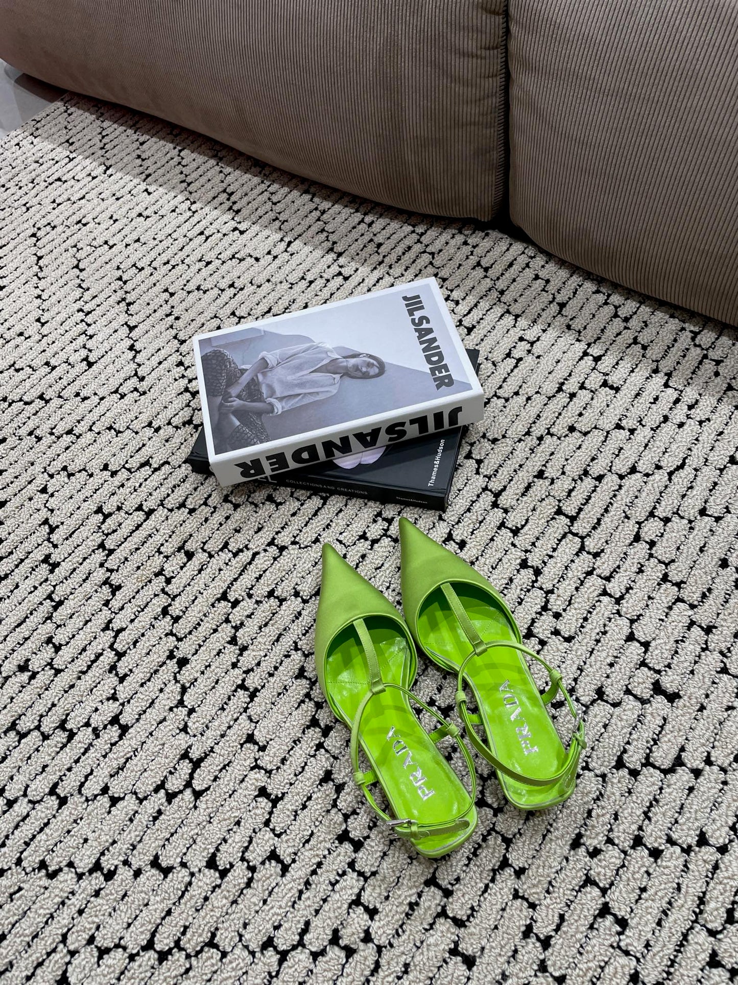 PRA SATIN SLINGBACK PUMPS CHARTREUSE - 35