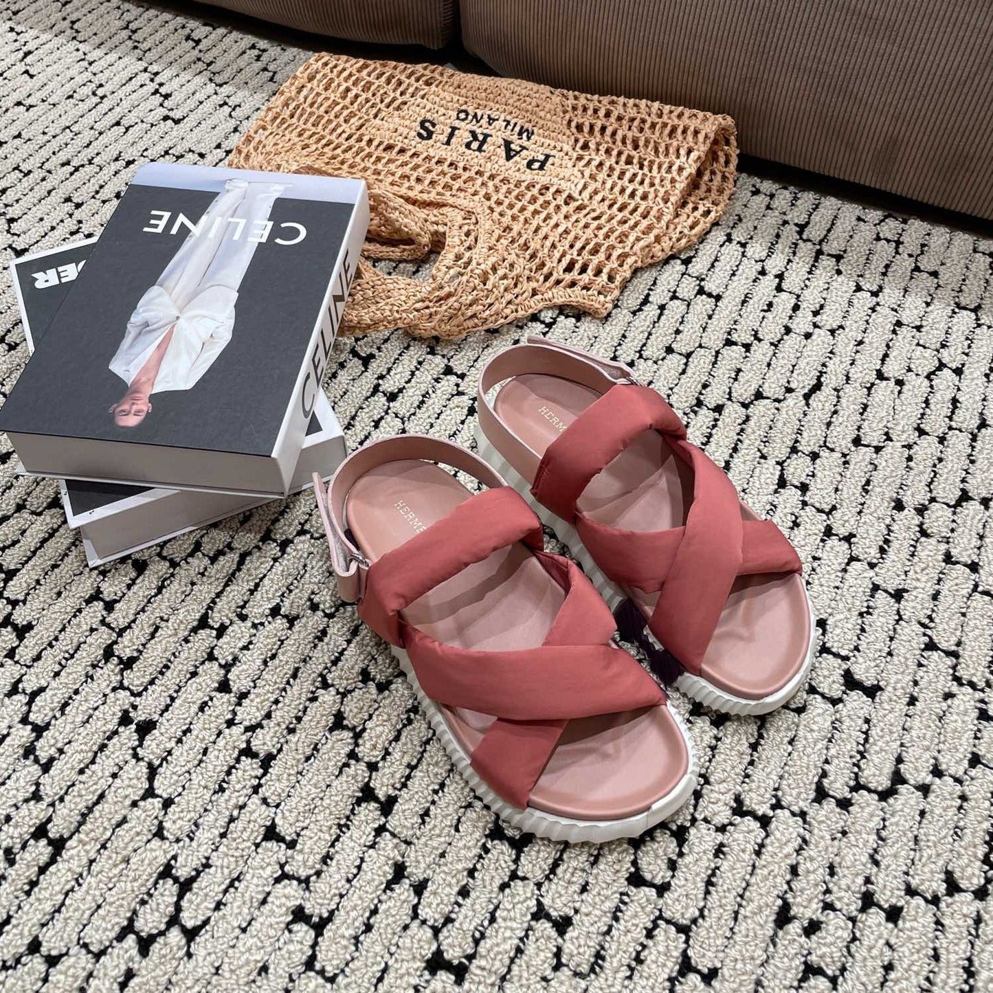 ELECTRIC SANDAL ROUGE CALFSKIN - 35