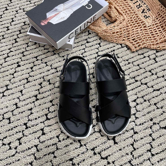 ELECTRIC SANDAL BLACK CALFSKIN - 35
