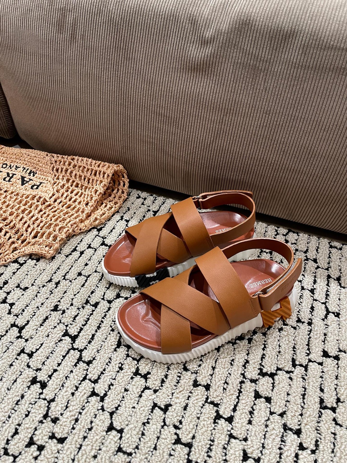 ELECTRIC SANDAL CHOCOLATE CALFSKIN - 35