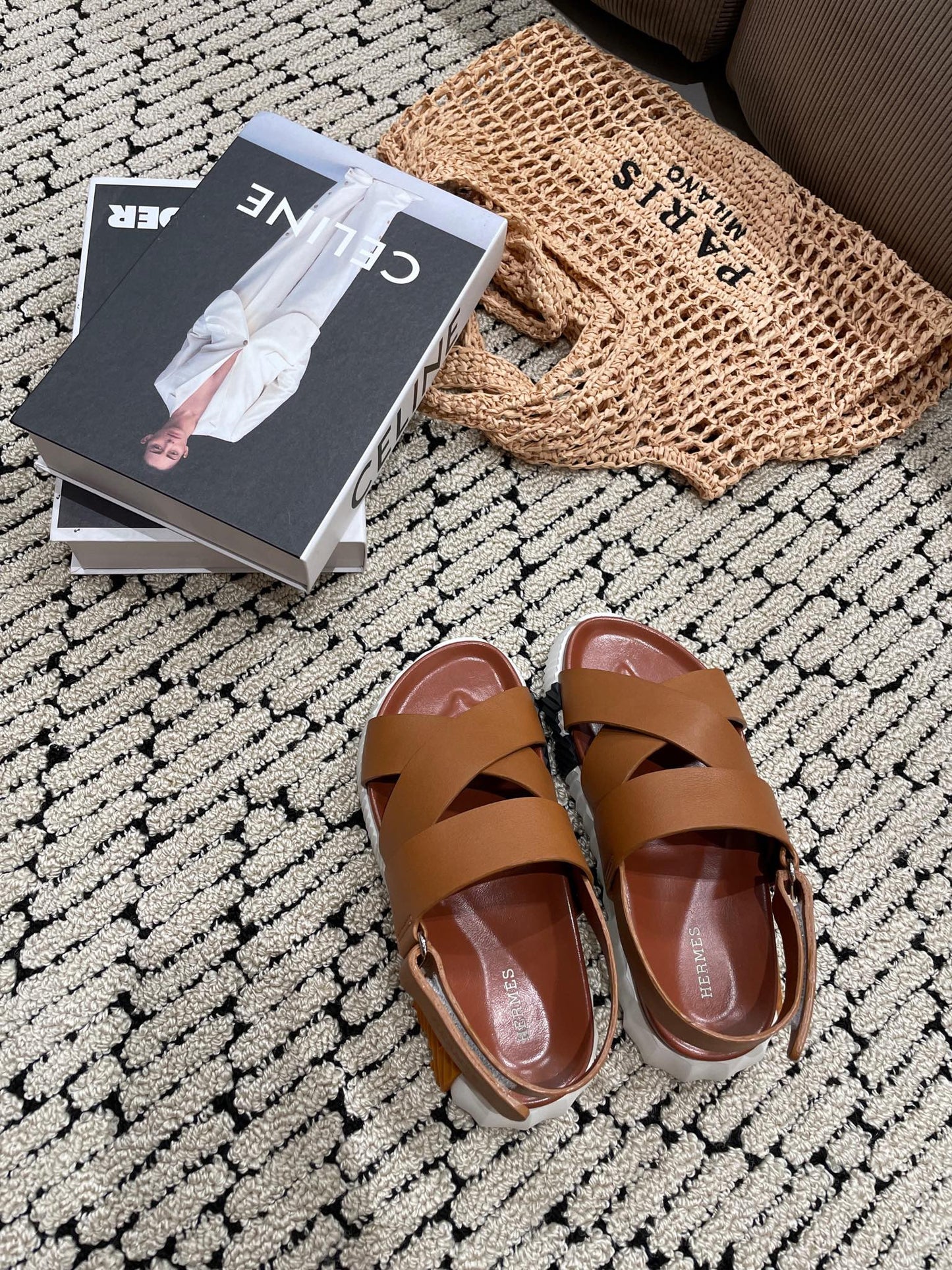ELECTRIC SANDAL CHOCOLATE CALFSKIN - 35
