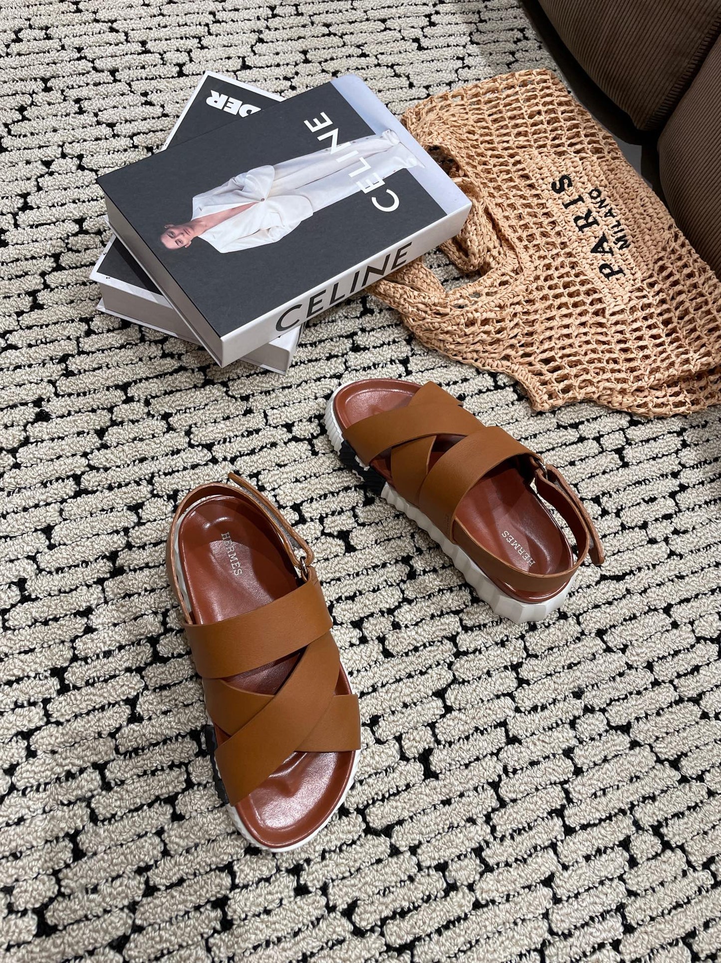 ELECTRIC SANDAL CHOCOLATE CALFSKIN - 35