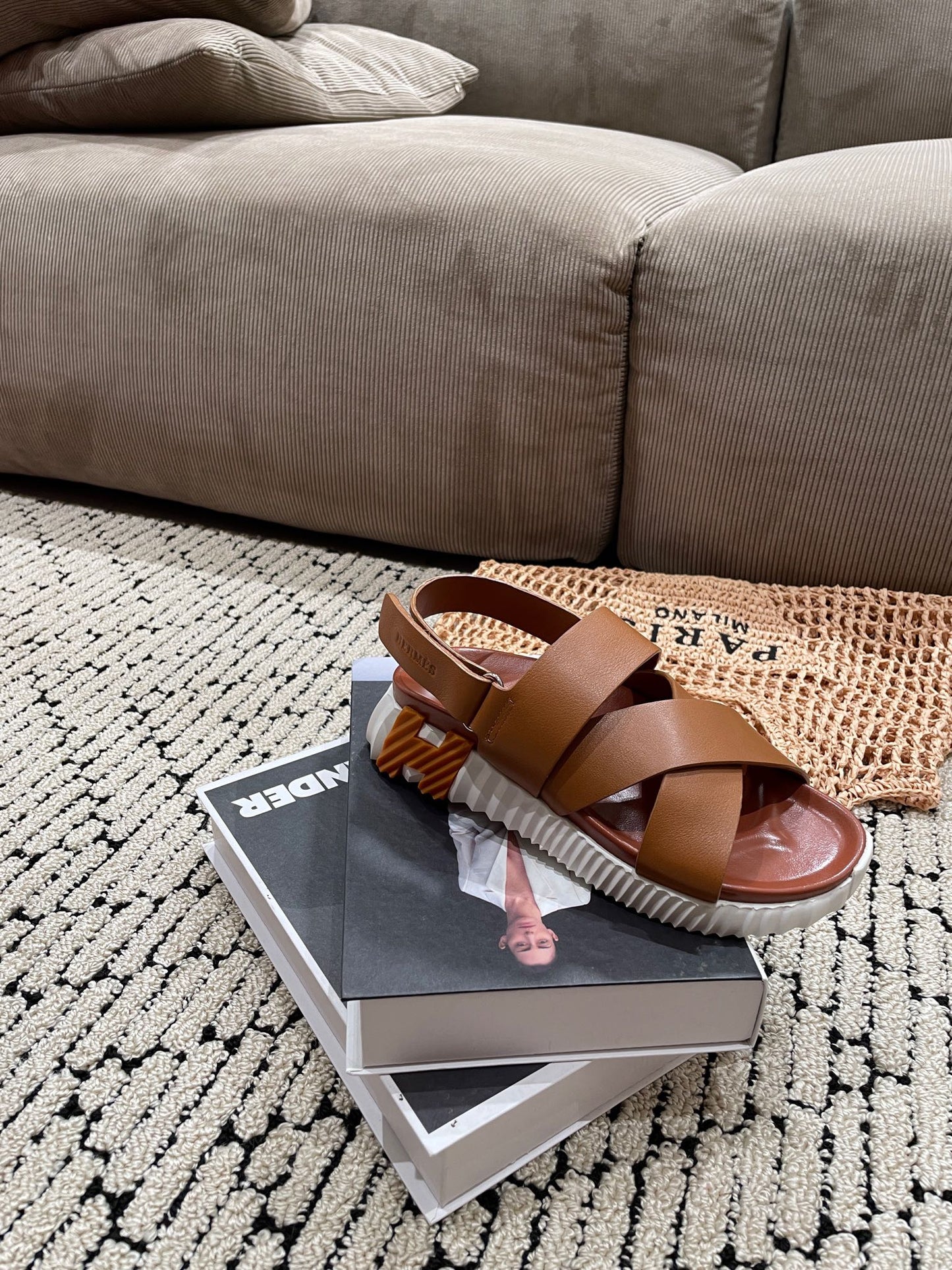ELECTRIC SANDAL CHOCOLATE CALFSKIN - 35