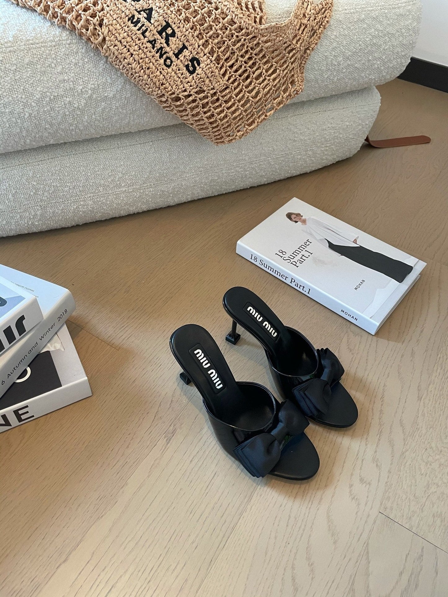Black High - Heels With Black Bow Calfskin - 35