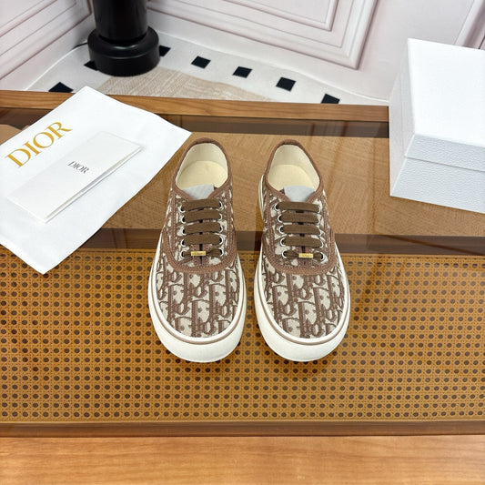 НИЗЬКІ КРОСІВКИ DIOR 26S З КОРИЧНЕВОГО ПОЛОТНА OBLLIQUE З ГУМОВОЮ ПІДОШВОЮ