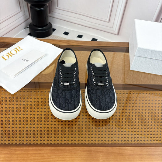 Низькі кросівки DIOR 26S з чорного полотна Oblique на гумовій підошві