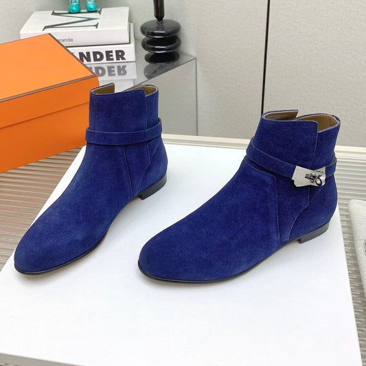 WOMEN'S NEO ANKLE BOOT IN COBALT BLUE SUEDE - 35
