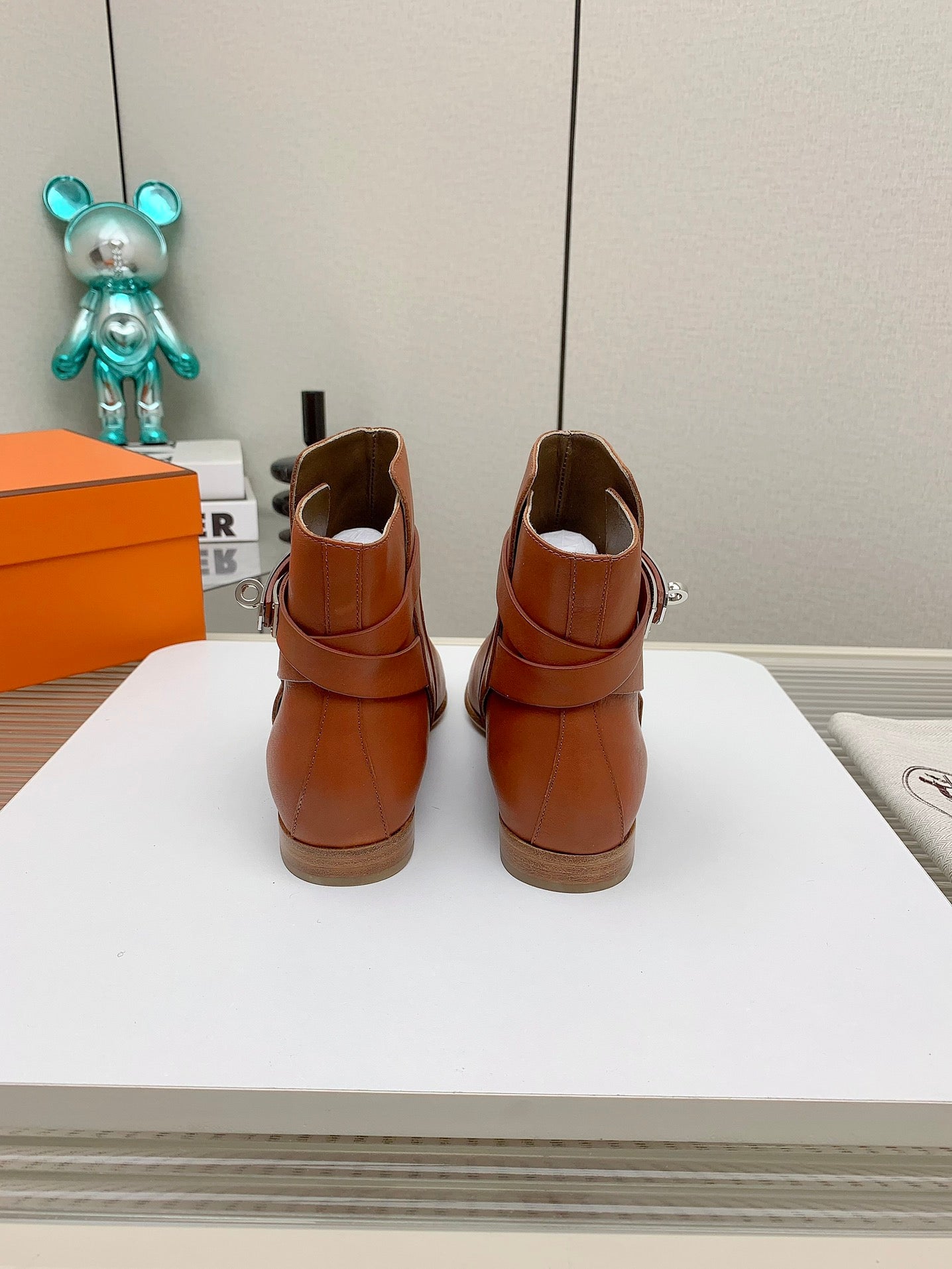 WOMEN'S NEO ANKLE BOOT IN ALLOY ORANGE CALFSKIN - 35