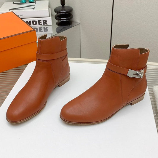 WOMEN'S NEO ANKLE BOOT IN ALLOY ORANGE CALFSKIN - 35