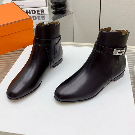 WOMEN'S NEO ANKLE BOOT IN BLACK CALFSKIN - 35
