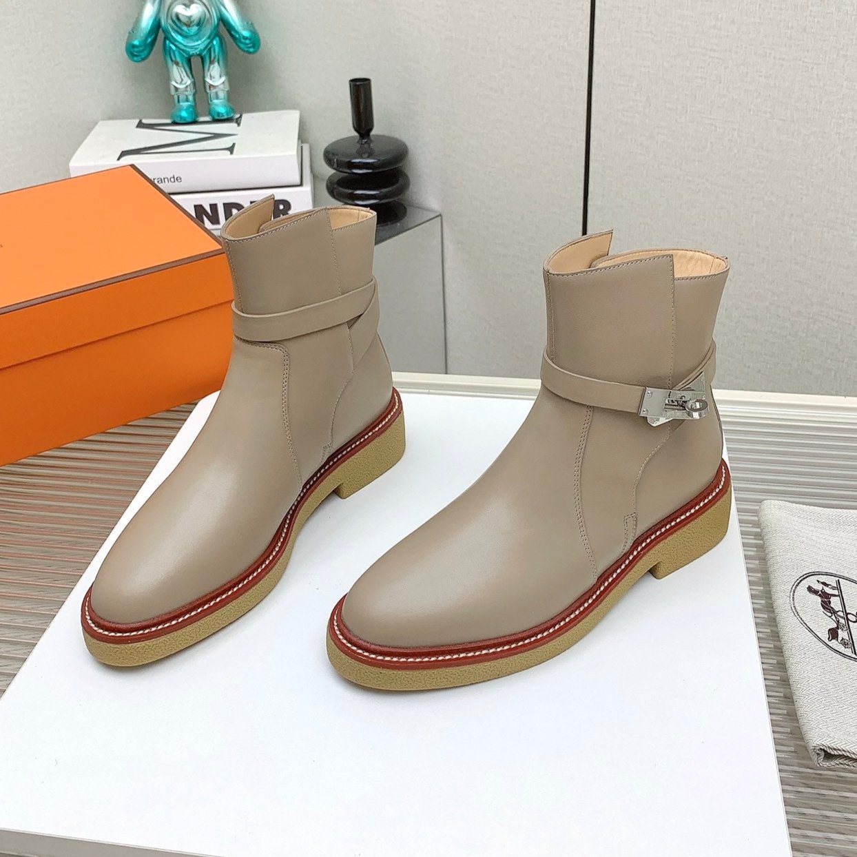 BOTINES HISTORY BOOTS IN DESERT BROWN CALFSKIN - 35