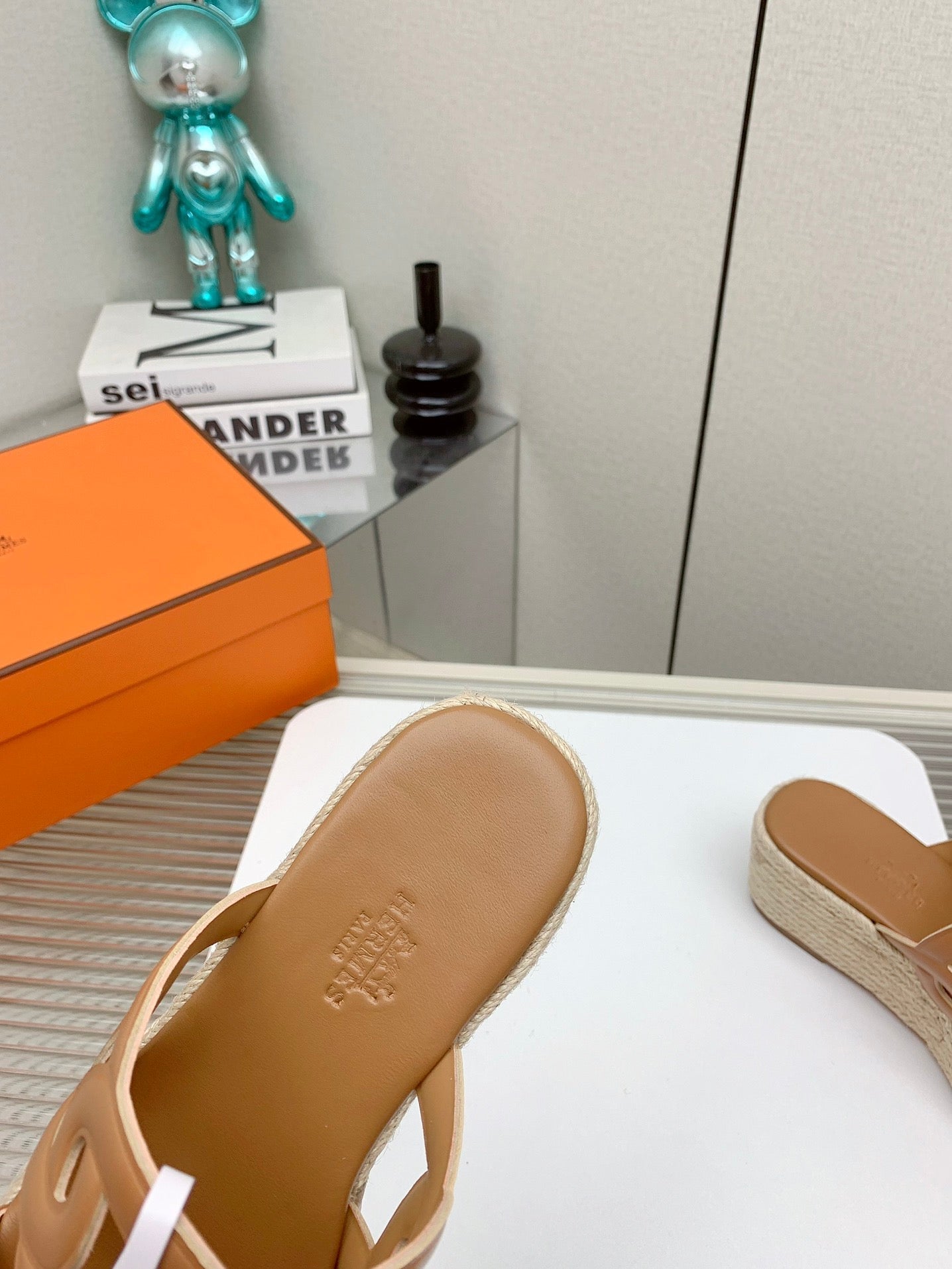 ITHEA 85 MM ESPADRILLE IN BRONZE BROWN CALFSKIN - 34
