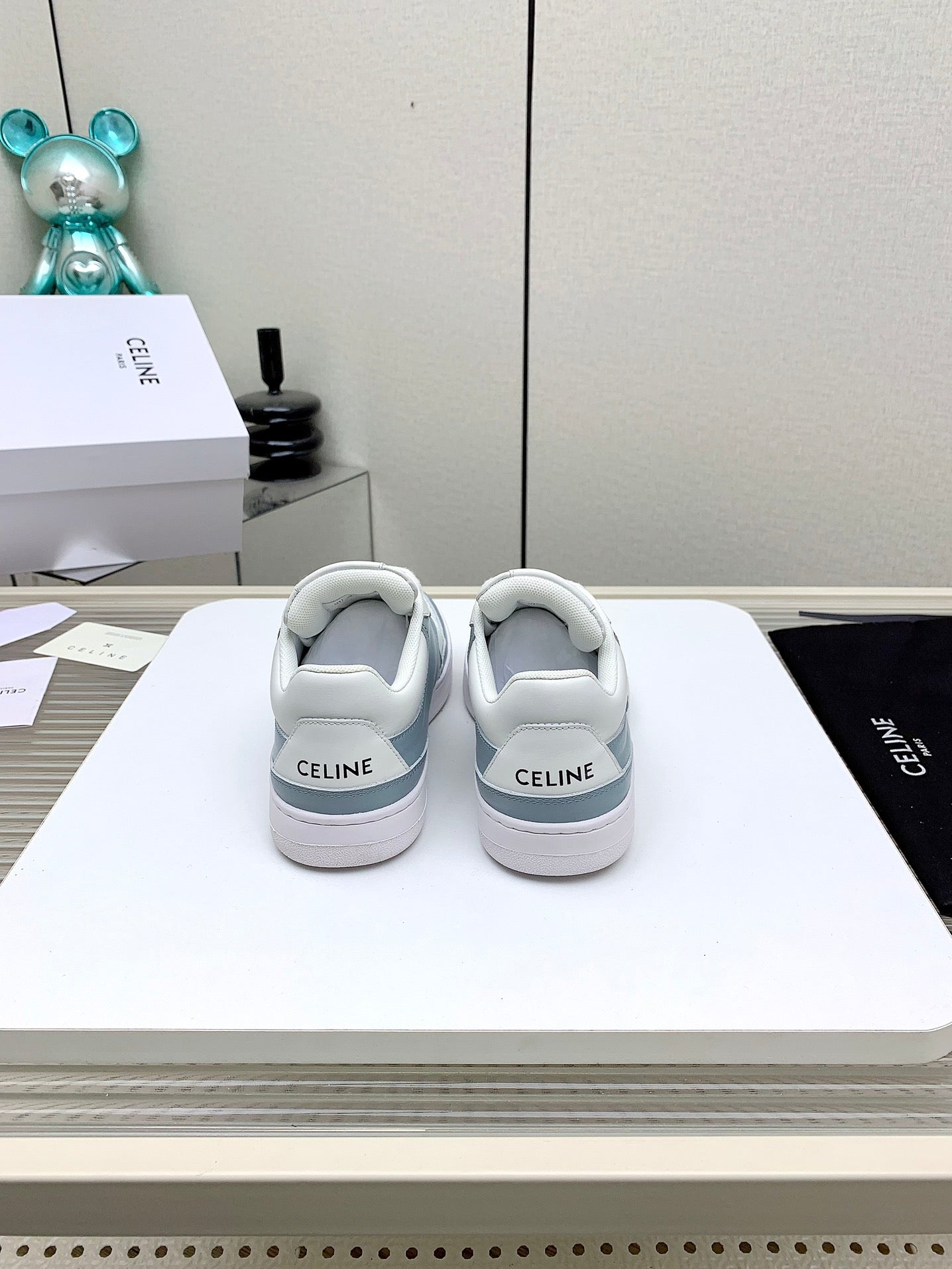 SNEAKER WITH TRIOMPHE IN AIR FORCE MIX WHITE CALFSKIN - 35