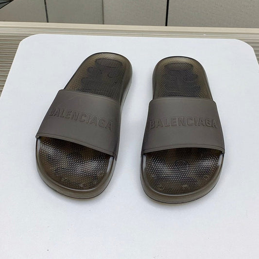 POOL SLIDE SANDAL IN SMOKE BROWN RUBBER - 36
