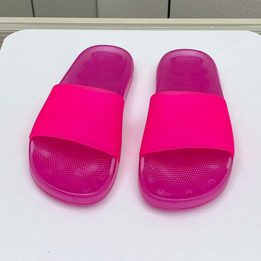POOL SLIDE SANDAL IN JELLY PINK RUBBER - 36