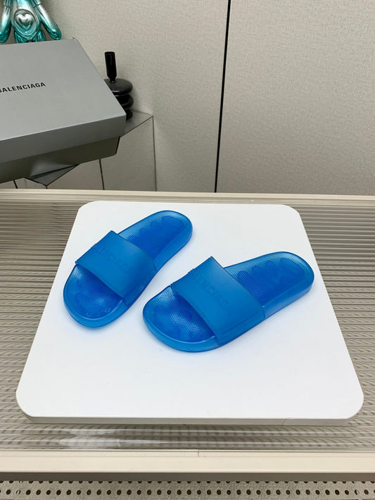 POOL SLIDE SANDAL IN JELLY BLUE RUBBER - 36