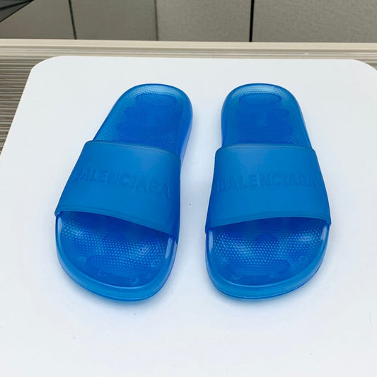 POOL SLIDE SANDAL IN JELLY BLUE RUBBER - 36