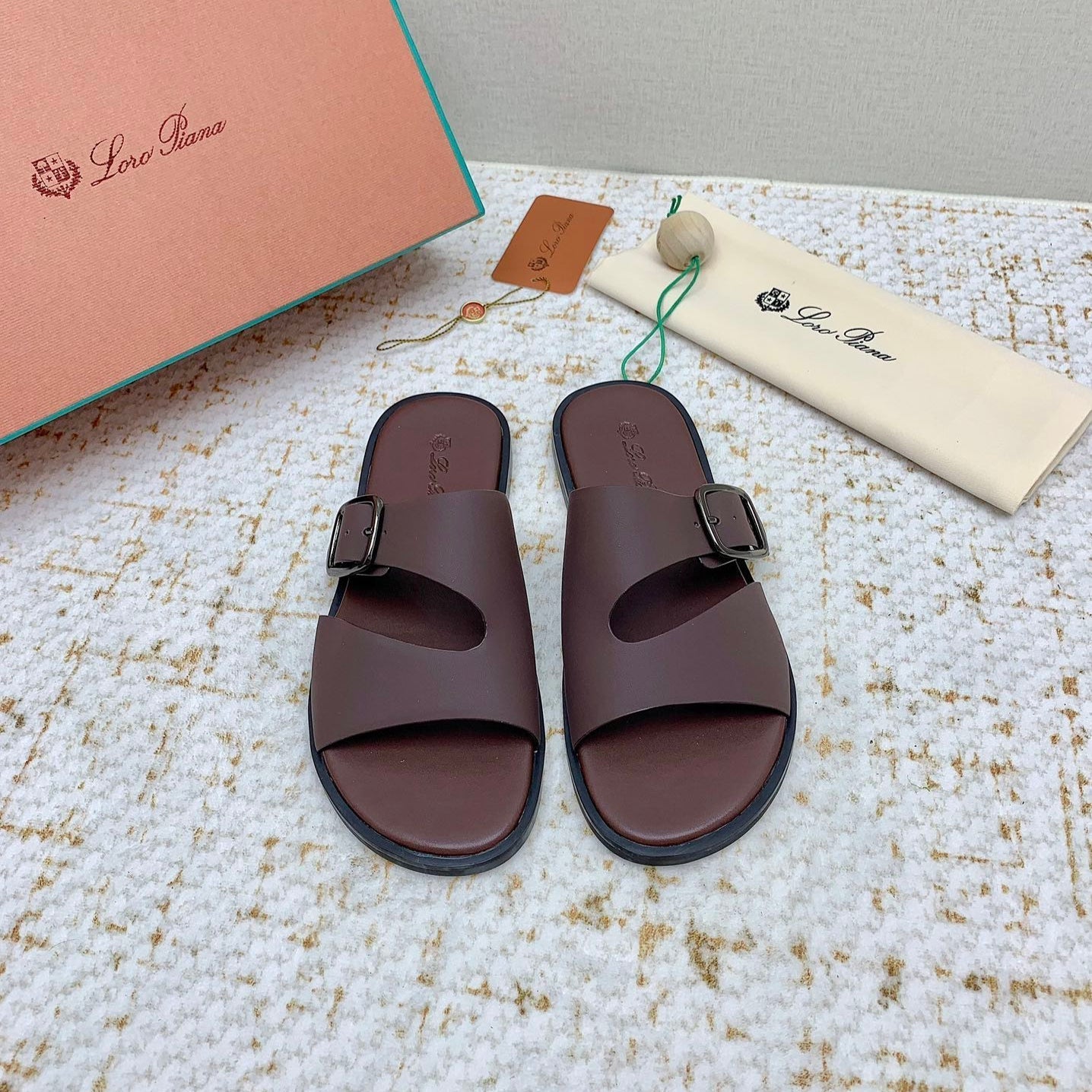 SANDALS IN BROWN CALFSKIN - 38