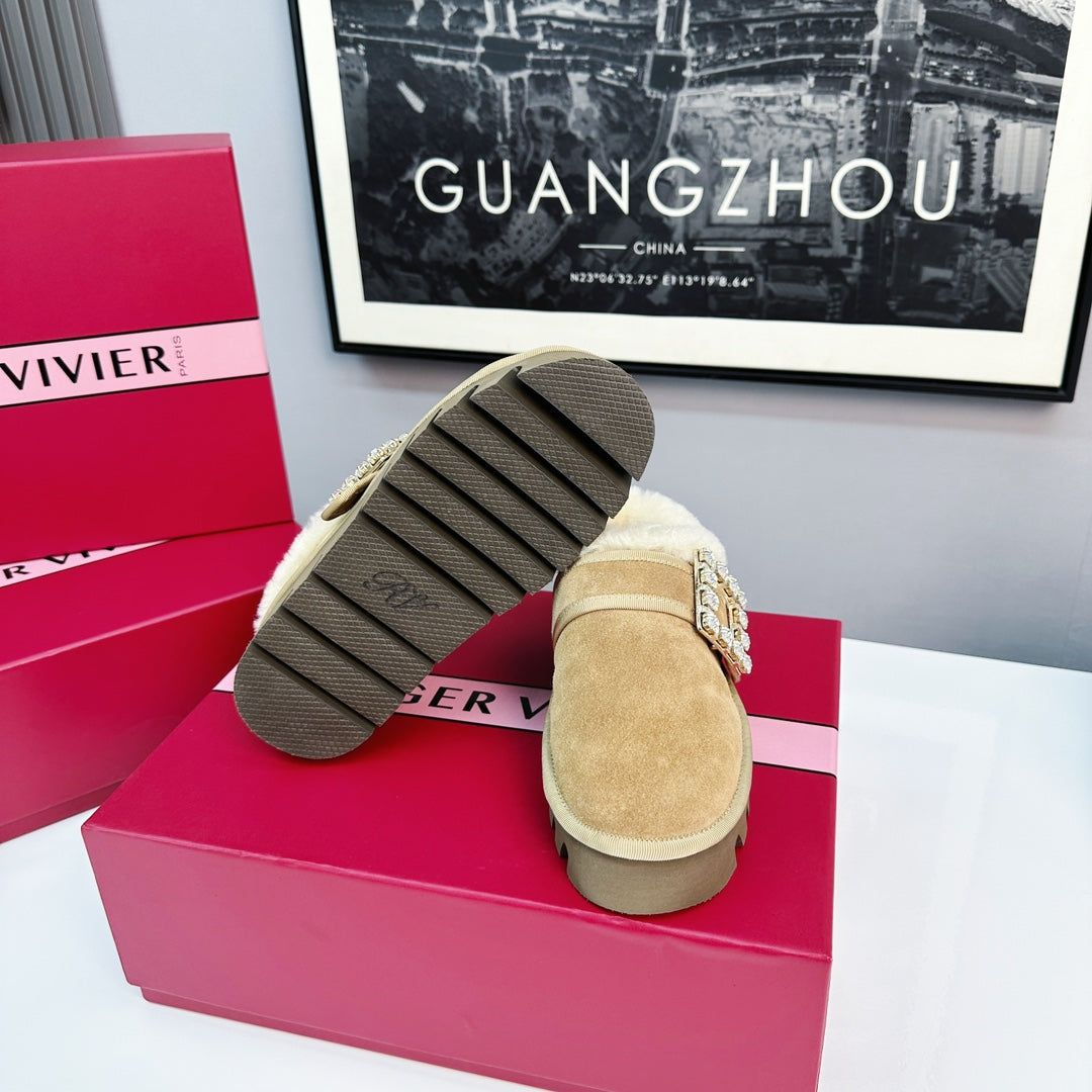 VIV WINTER PLATFORM MULES IN BROWN SUEDE - 35