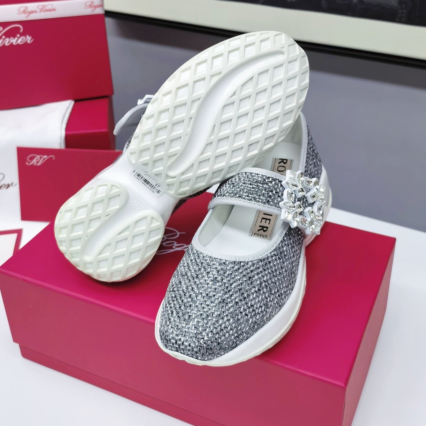 VIV' RUN BABIES SNEAKERS IN SILVER LUREX - 34