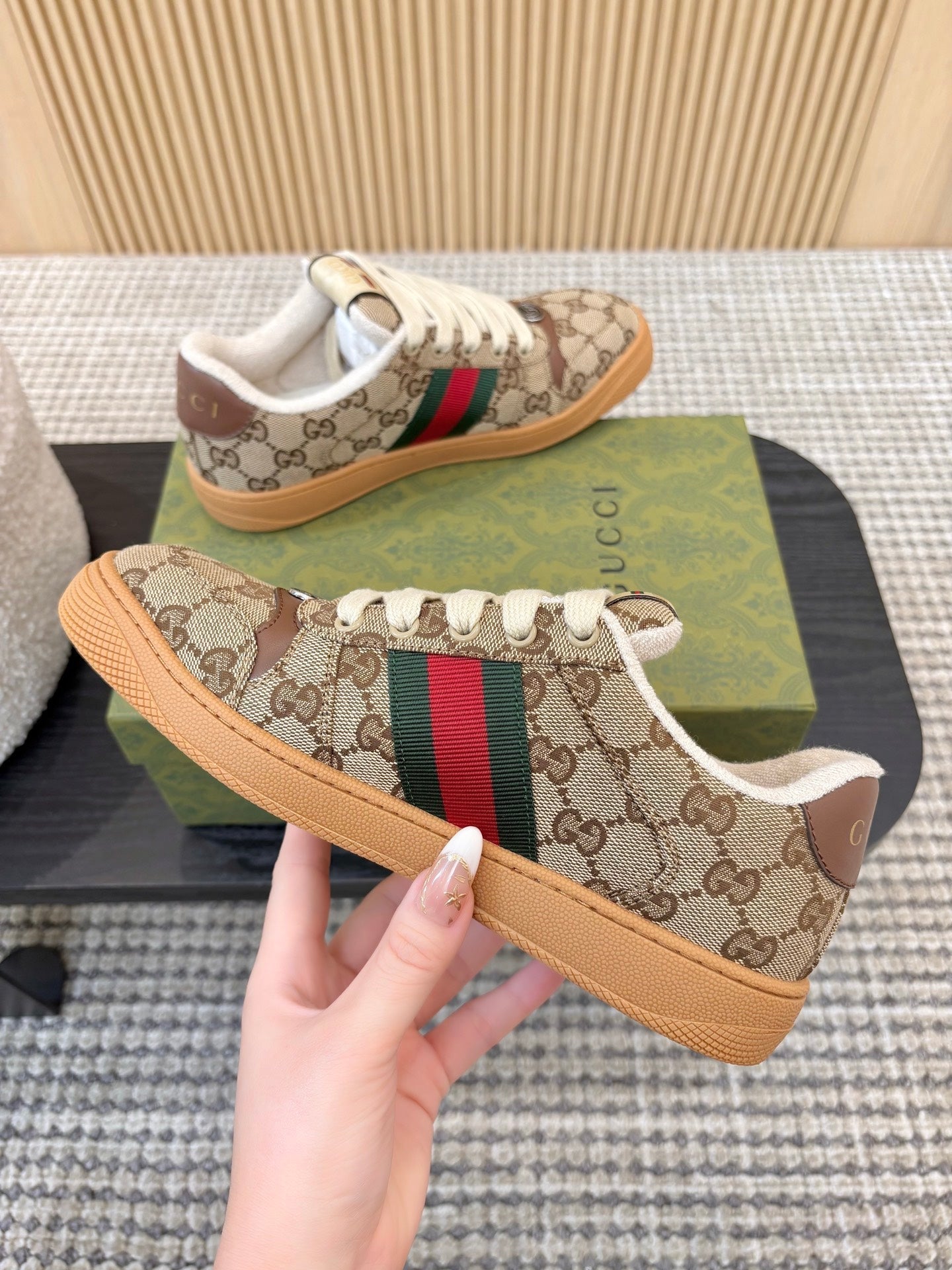 GUCCI 26S SNEAKERS IN BROWN GG CANVAS