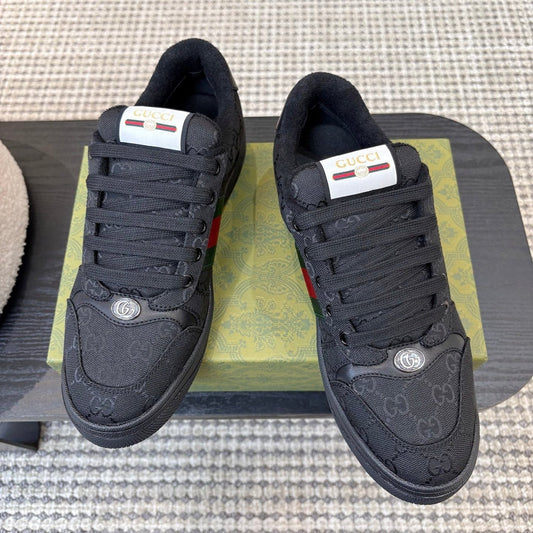 КРОСІВКИ GUCCI 26S З ЧОРНОГО ПОЛОТНА GG