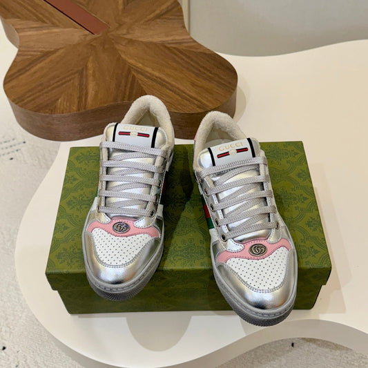 КРОСІВКИ GUCCI 26S MESH ЗІ СРІБНОЇ ШКІРИ