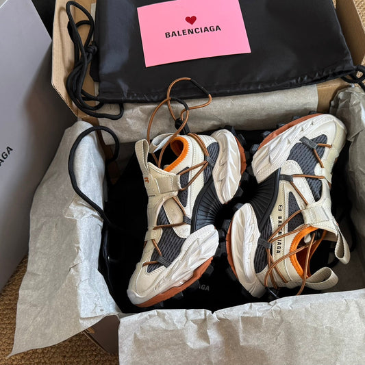 HIKE SNEAKER IN BEIGE AND ORANGE MESH, POLYURETHANE AND POLYESTER - 35