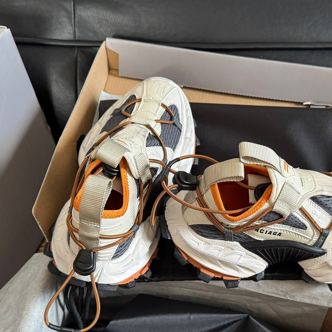 HIKE SNEAKER IN BEIGE AND ORANGE MESH, POLYURETHANE AND POLYESTER - 35