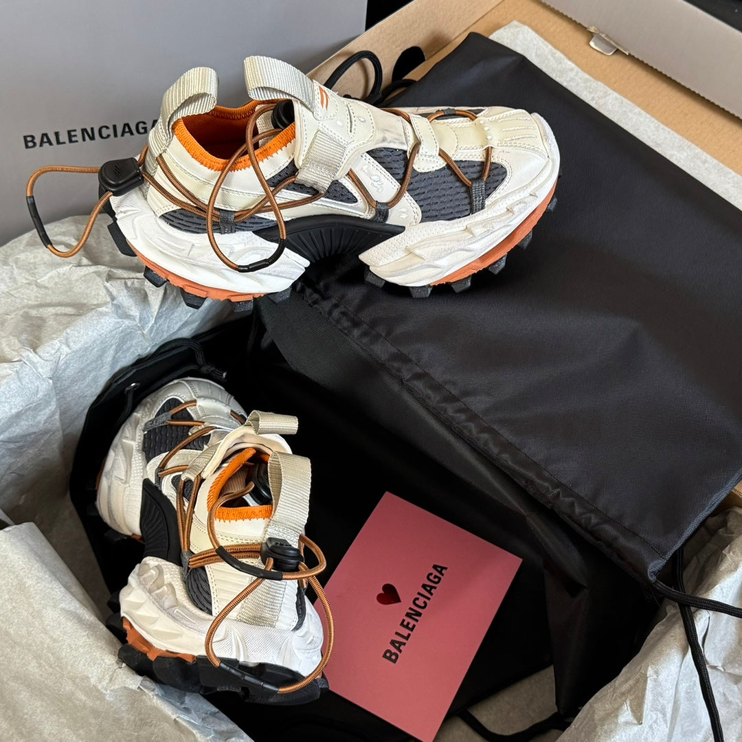 HIKE SNEAKER IN BEIGE AND ORANGE MESH, POLYURETHANE AND POLYESTER - 35