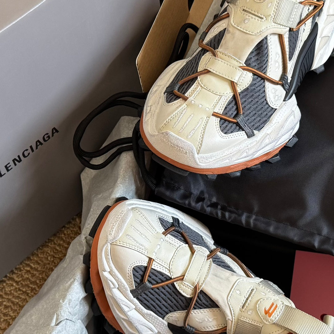 HIKE SNEAKER IN BEIGE AND ORANGE MESH, POLYURETHANE AND POLYESTER - 35