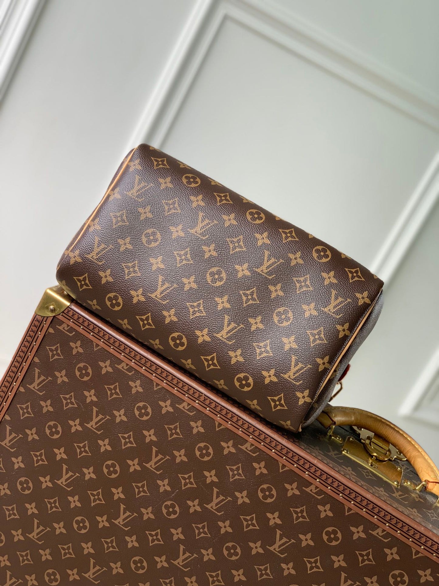 SPEEDY 30 SOFT CRAFTY IN BROWN MONOGRAM CALFSKIN RED TAG