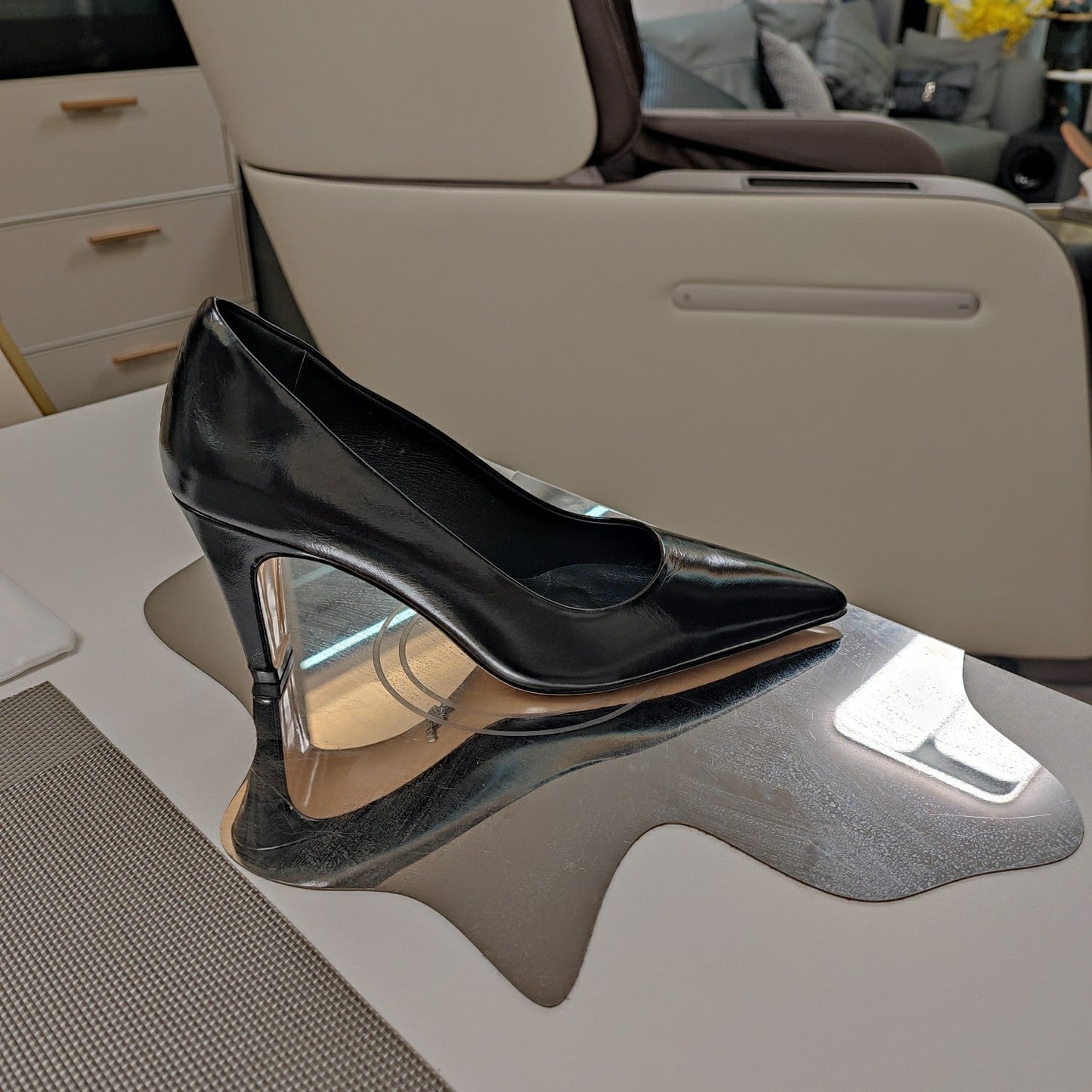 PRA BASIC HIGH HEELS BLACK WAXED OIL LEATHER - 35