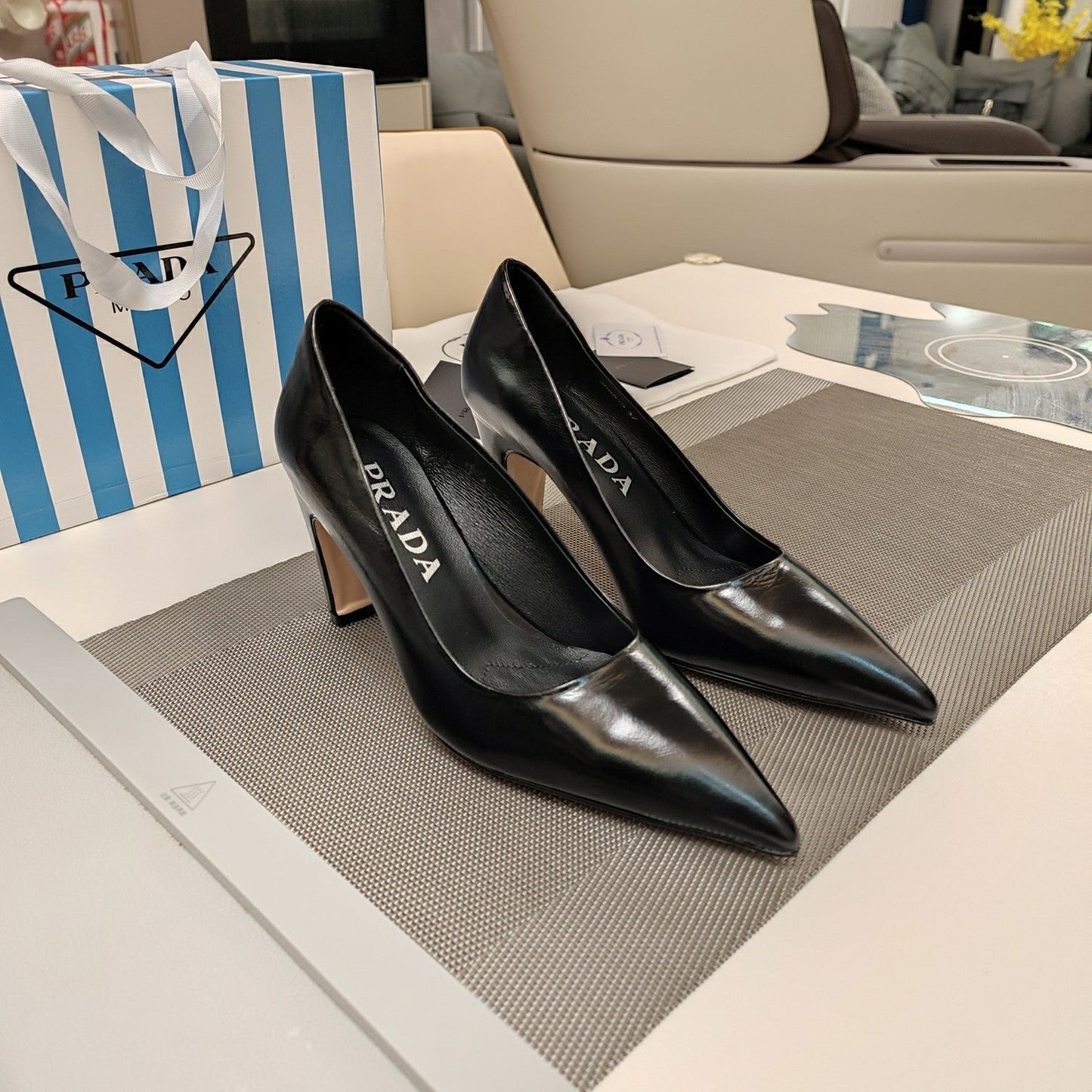 PRA BASIC HIGH HEELS BLACK WAXED OIL LEATHER - 35