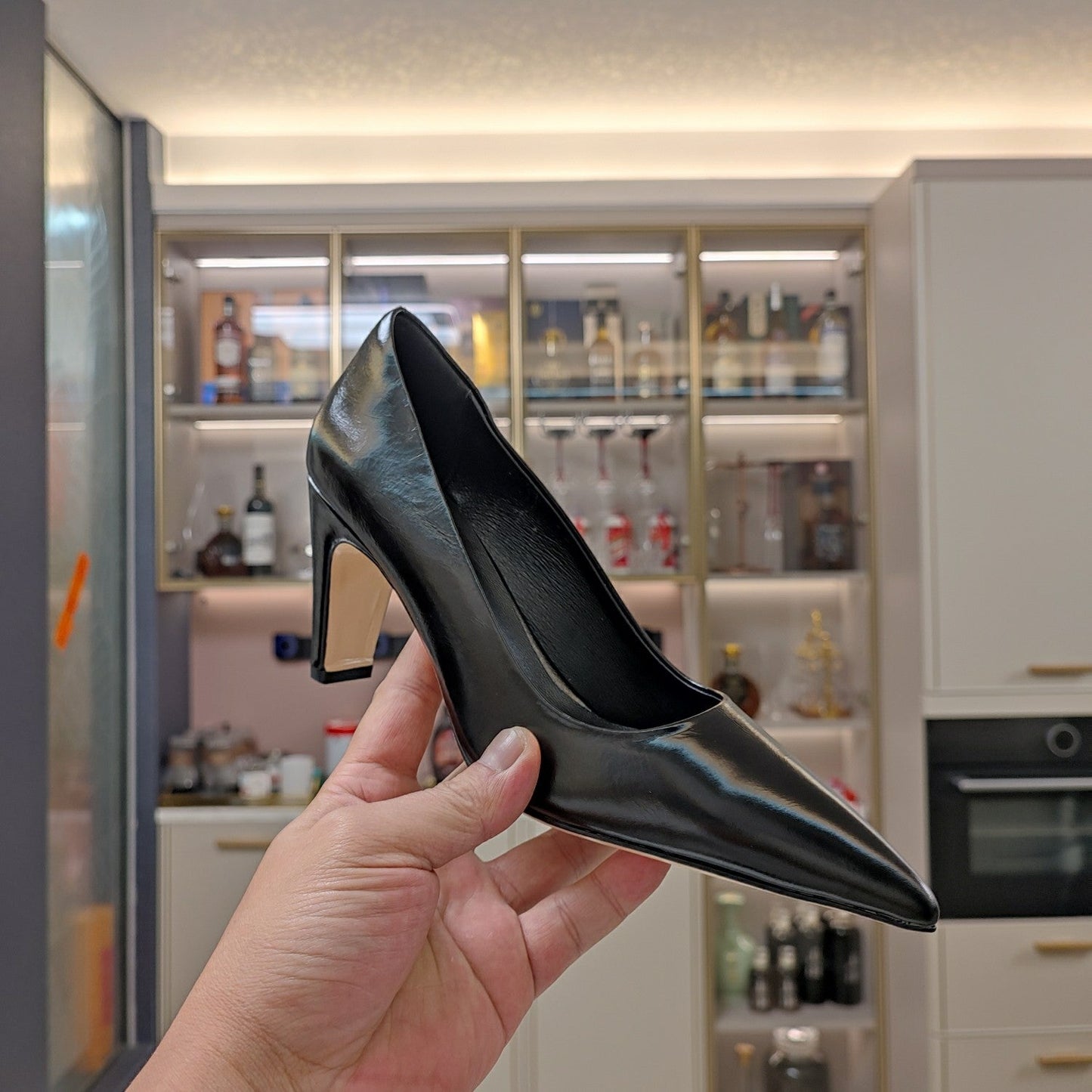 PRA BASIC HIGH HEELS BLACK WAXED OIL LEATHER - 35